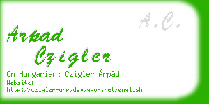 arpad czigler business card